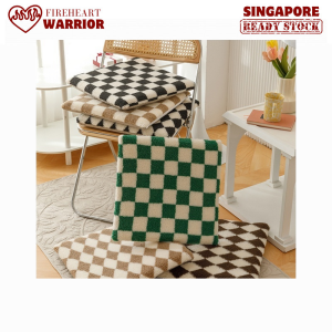 【Fireheart Warrior】 Checkered Memory Foam Seat Cushion / Removable Washable Non-Slip Chair Pad for Office Dorm and