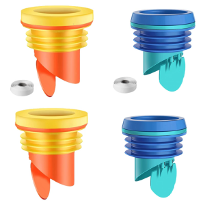 Thicken Toilet Bowl Gasket Flange Rings Floor Outlet Drain Pipe Flange Rings with Backflow Prevention Valves Enduring