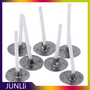 JUNLIi 100pcs เทียนแม่พิมพ์ wick TABS เทียนเป็นมิตรกับสิ่งแวดล้อม sustainer ทำให้ผ้าฝ้ายบริสุทธิ์