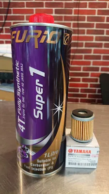 ชุดเปลี่ยนน้ำมันเครื่อง สังเคราะห์100% พร้อมกรองน้ำมัน สำหรับ M-Slaz/R-15/MT15 ราคาประหยัด