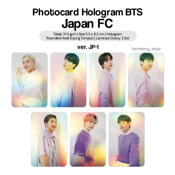 Photocard Hologram BTS Japan FC - Photo card Premium Kpop Kartu