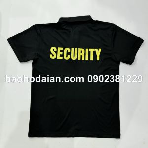 Áo thun bảo vệ màu đen Security sau lưng