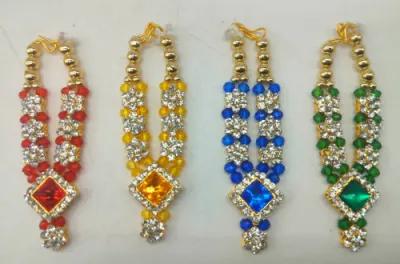 Traditional Multicolour Jarkan Mala Garland for God Idols | Artificial Haar for Murti Statues & Home Temple | Multiple Sizes 2.5–5.5 Inch