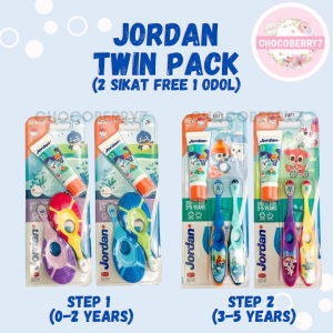 JORDAN Toothbrush Sikat Gigi Isi 2 Jordan Twinpack Twin Pack Step 1  Step 2 FREE ODOL