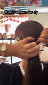 Style New Fabric Polka Dot Banana Clip Hair Clip for Woman Elegant Temperament Floral Hairpin COD