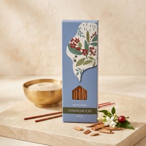 Korean Premium Sandalwood Incense Sticks 120s 90% Natural Scent Home Fragrance Aroma