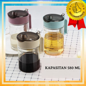 Botol Kaca Tempat Minyak Goreng Kecap Saus Kopi Serbaguna Bahan Kaca Single Oil Pot Penyimpanan Cairan Dapur Multifungsi