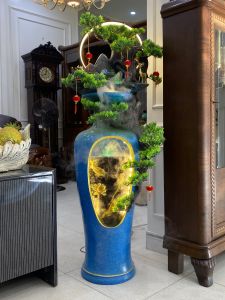 Tiểu cảnh thác nước bình hoa xanh phong thủy TC-2118-146CM