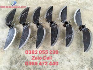 Dao lắp máy băm chuối mịn bằng nhíp cán 42cm lỗ trục 24mm