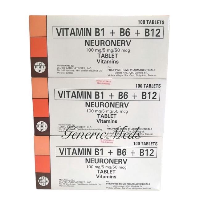 NEURONERV Vitamin B Complex B1 B6 B12 (100 Tablets) Lazada PH