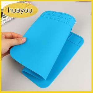 huayou แผ่นบัดกรีฉนวนกันความร้อน ESD 1ชิ้นแผ่นซ่อมโทรศัพท์คอมพิวเตอร์แผ่นบัดกรีซิลิโคนทำงานทนอุณหภูมิสูง