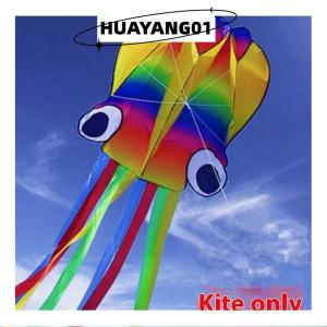 HUAYANG01 [HOT FASHION] 1 Set Giant Soft Kites For Adults Outdoor Toys Rainbow Colored 3D Octopus Soft Kite 4m Giant Kite With 100m Tire Line