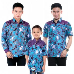 Baju batik anak laki laki lengan panjang dan pendek umur 2 sampai 10 tahun Couple batik ayah dan anak cowok lengan panjang dan pendek motif terlaris