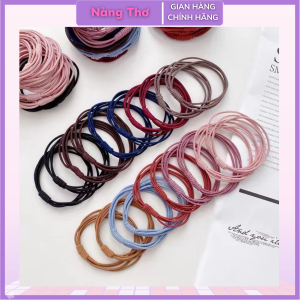 Set 5 Dây Cột Tóc Nữ Thun Nhiều Vòng Màu Sắc Đơn Giản
