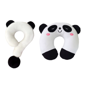 Đáng yêu gấu trúc sang trọng Gối cổ DấU HỏI thiết kế tùy chọn giấc ngủ thoải mái cho văn phòng nhà cửa hoặc trong khi đi du lịch