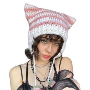 Harajuku Hat Winter Casual Knitted Cap Y2K-Girl Hot Girls Picture Prop Hat with Crocheted Slouchy Hat