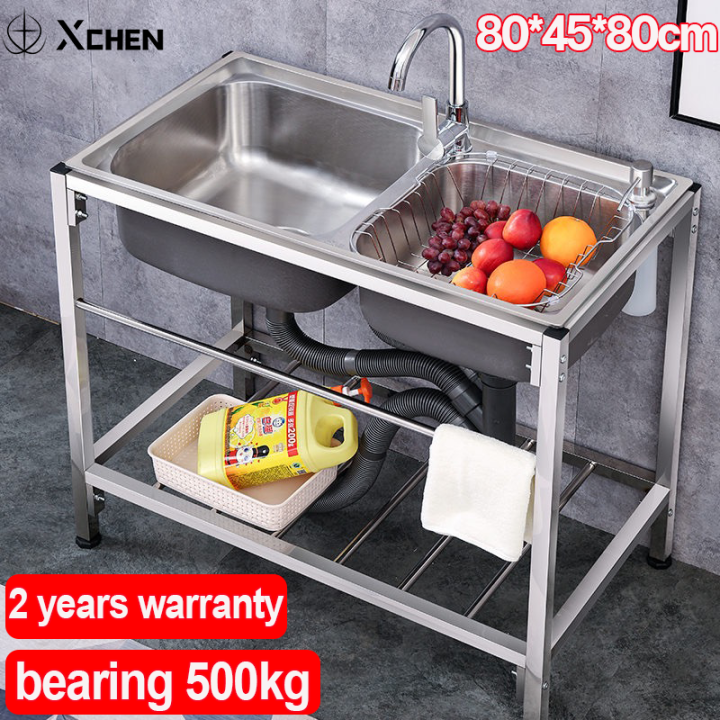 【Buy 1 get 10】lababo Stainless Steel Kitchen Sink 78*45cm Set Double ...