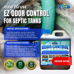 EZ Odor Control for Septic Tank 1Liter Eco Friendly Liquid Disinfectants