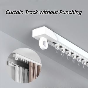Curtain Track Strong Self Adhesive Curtain Track Without Punching Nano Silent Sliding Track Top Mounted