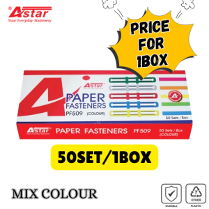 ASTAR Plastic Paper Fastener Mix Colour / Pengikat Kertas Campur Warna (50SET/1BOX) (PF509)