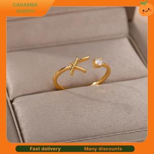 ❣️❣️❣️ Tiny Initial Letter Rings For Women Stainless Steel A-Z Letters Adjustable Ring Female Christmas Aesthetic Jewelry