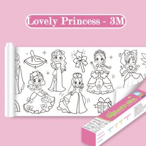 3M Kids Coloring Paper Roll Children Drawing Graffiti Scroll DIY Sticky Color Filling Paper Early Educational Painting Toys Kids Birthday Gift
