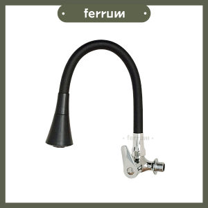 [ FERRUM ] Kran Angsa Fleksibel Kran Cuci Piring Keran Sink Kran Dapur Dinding Hitam FF04BLK Terompet