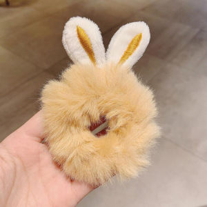 Rabbit Ears Plush Hair Rope 🎀 兔耳朵毛绒发圈 Getah Rambut Bulu Comel Aksesori Rambut Cute Hair Ring Hair Tie Hair Accessories
