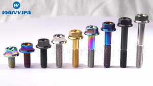 Wanyifa Titan Bu Lông M8 DIN6921 Hex Mặt bích Đầu Bu Lông Cho Xe Máy Sửa Đổi Bu Lông M8x15 20 25 30 35 40 45 50 55 60mm