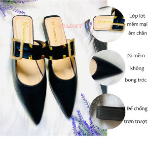[FreeshipMAX] [ HÀNG HOT ] giày sục nữ bít mũi sục nữ mũi nhọn sục nữ sang chảnh  sục nữ gót vuông quai ngang đính đá màu đen  cao 2 cm trẻ trung năng động dép sục nữ mũi nhọn  hàng cao cấp thương hiệu VALOMY đủ side