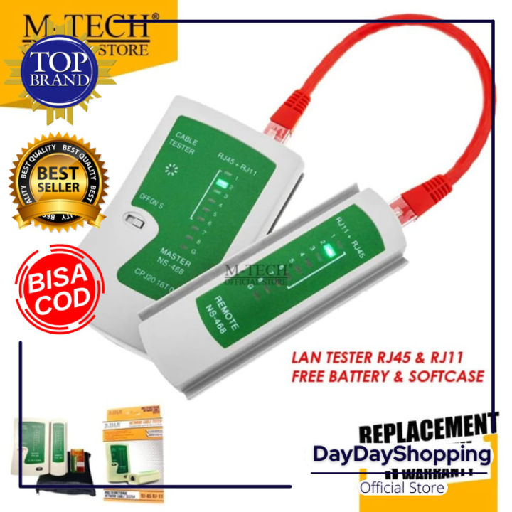 M-Tech Original LAN Tester RJ45 RJ11 Alat Tes Kabel Network - PROMO ...