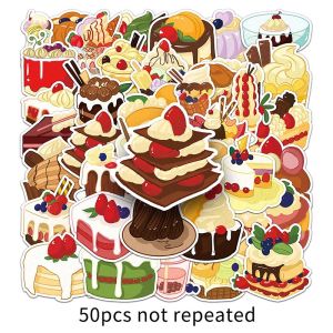 50pcs Snacks Cake Milk Tea Dessert Cartoon Cute Sticker DIY Decorative Stationery Scrapbook Album Decal Children Toy Sticker