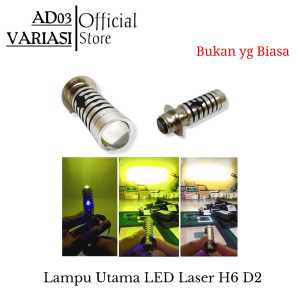 LAMPU LED UTAMA MOTOR H6 LASER 2 WARNA JAUH KUNING DEKAT PUTIH PLUS LAMPU SENJA BIRU -KPL-