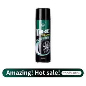 Tire Drying Polish Rich Black Tyres 600ML Prevents Cracking High Gloss Maintenance Tire Foam Cleaning Tire Shine Spray