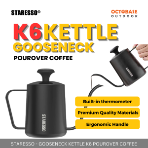 STARESSO - K6 GOOSENECK KETTLE 550ML POUR OVER COFFEE BARISTA CAMPING PICNIC INDOOR OUTDOOR