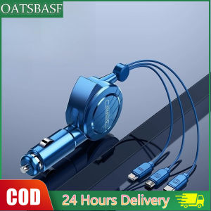 OATSBASF Car Charger Data Cable Telescopic 3 in 1 Fast Charging Cable Type C Usb Cable Retractable
