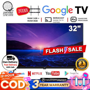 EXPOSE Bluetooth 43 Inch Smart TV 32 Inch Smart Digital 4K LED TV Built-in Netflix Youtube Screencast Slim Screen Google TV