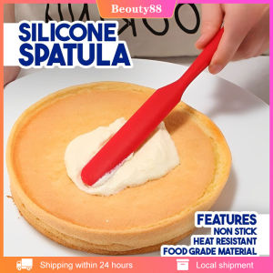 Silicone Spatula Mixing Batter Scaraper Heat Resistant Long Handle  Baking Tools Random Color
