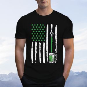 St. Patricks Day Mens T-Shirt St. Patricks Day Sports Shirt Beer Neutral Street Fashion Daily Casual Round Neck Top T-Shirt