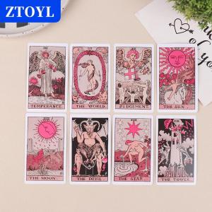 [COD]🔥🔥🔥ZTOYL Pink Tarot For Beginners Tarot Card Prophecy Divination Deck Family Party Board Game Fate Card Fortune Telling Game
