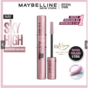 Mascara Terlaris Maybelline Sky High Waterproof Mascara 6ml - Maskara Eye Make up Black Bulu Mata Panjang dan Tebal