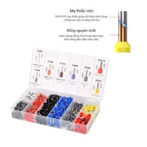 Hộp 1200 Đầu Cos VE Dạng Ống Phễu Nối Nhanh Dây Điện Cỡ 05-10mm Chuyên Dùng Cho Điện Dân Dụng Điện Công Nghiệp