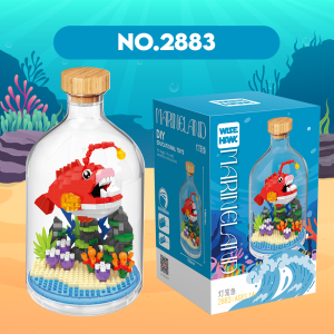 Wise Hawk Block Marine Life Sea Ocean Transparent Cover Fish Octopus Gift Decoration Building Brick Toy Boy Girl 海洋生物系列