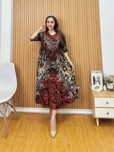 DASTER BATIK CAP ABSTRAK BAHAN RAYON TWILL CANDI MEKAR PREMIUM