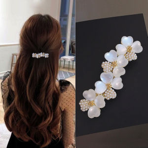New Fashion Rhinestone Hairpin Flower Duckbill Hair Claws Retro Hair Clips Accessories For Women Shinning Ponytail Headwear