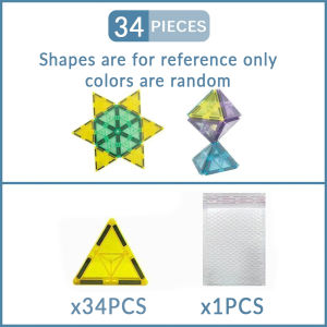 Childhood Unlimited Portable Magnetic Tiles Toy for Boys Girls Colorful Stacking Bricks Early Learning Educational Magnetic building Blocks Toy Large Particles Building Blocks Creative DIY Bricks Safe ABS Material Magnetic tiles Toy