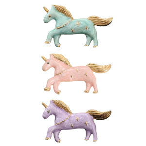 Single Horn Horse Charm Brooch Elegant Enamel Safety Pin Chest Ornament for Gifting and Personal Styling