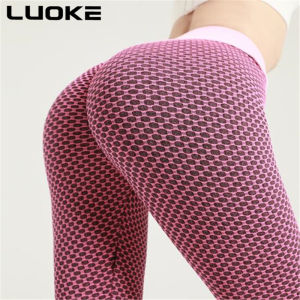 Luoke Sport Pants Women Hip-lifting Fitness Pants Peach Hips Seamless Tights High-waist Stretch Sports Running Quick-drying Yoga Pants