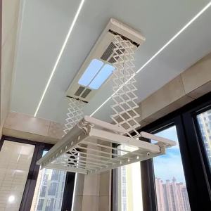Electric Laundry Balcony Drying Rack Clothes Hanging Automatic Drying Rack Intelligent Voice Control Lifting Drying Lighting Sterilization Electric Clothes Hanger Balcony Electric Clothes Hanger Balcony