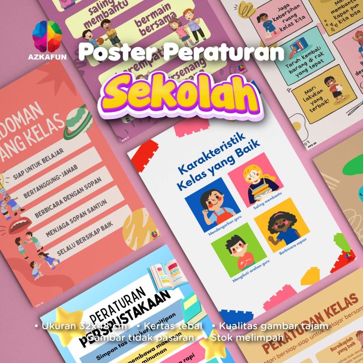 Poster Edukasi Peraturan Sekolah/Kelas - Poster Edukasi Anak | Lazada ...